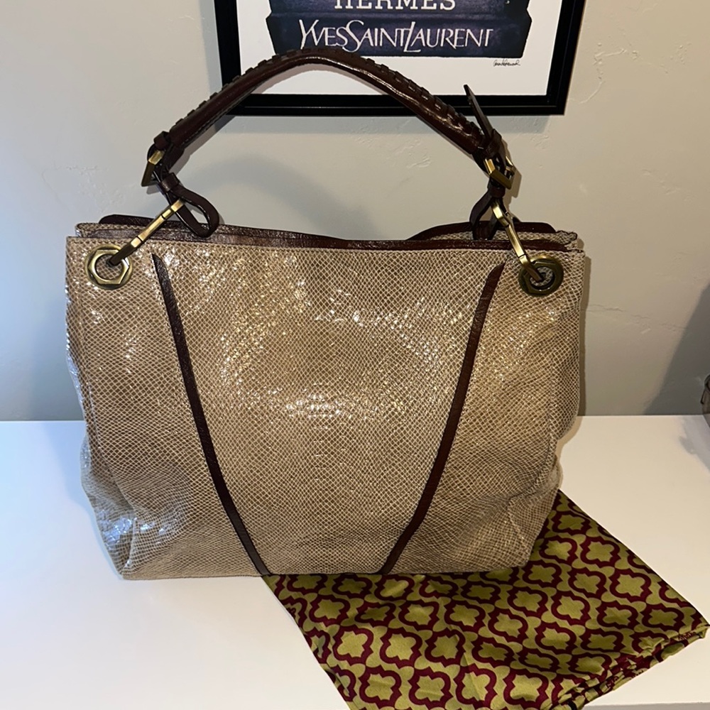 Oryany Bette Embossed Python Leather Bag. Dust Ba… - image 1